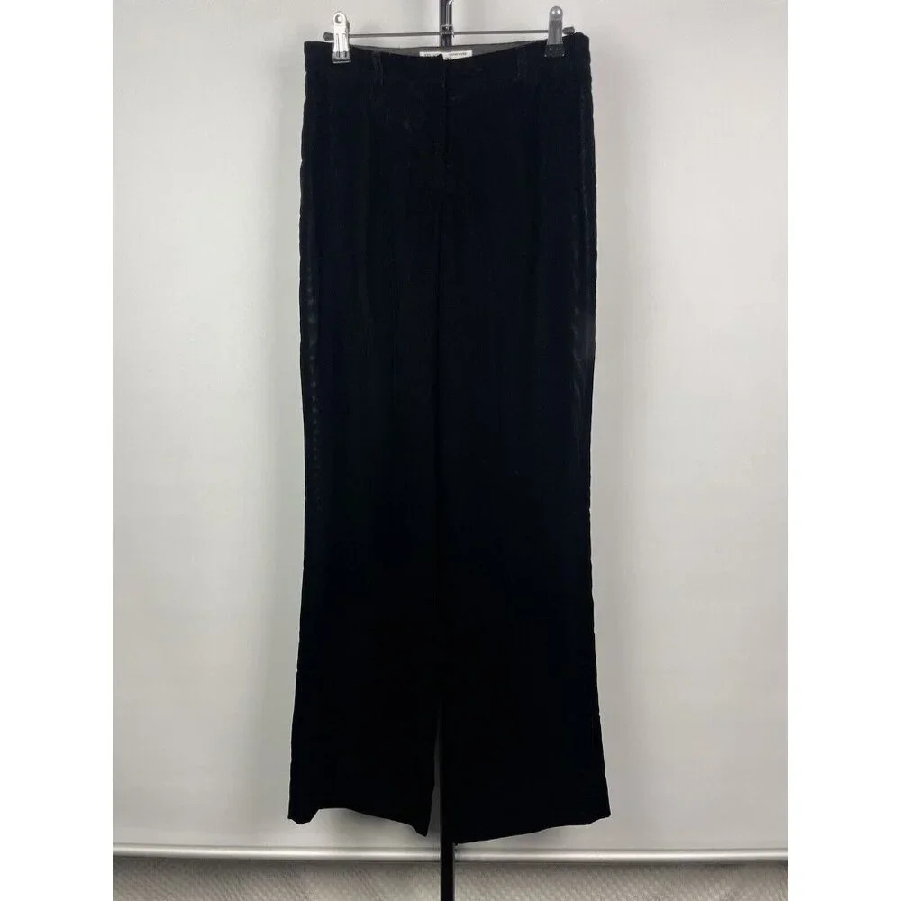 Vintage Armani Exchange Black Velvet Velour Slack Trouser Pants Size 0